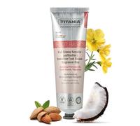 TITANIA Sensitiv Crème pour les pieds - Sans parfum, hydratante et régénérante pour la peau avec huile d'onagre, huile de coco, d'amande et d'avocat, cosmétique naturel, végétalien, recette sans