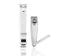 TITANIA Set coupe-ongles (petit + grand) de haute qualité avec lime a ongles • Idéal pour les ongles épais des doigts et des pieds • Coupe-ongles en acier carbone • Pour hommes et femmes