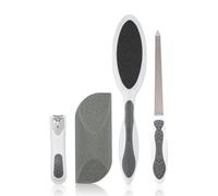 TITANIA Softtouch Kit de manucure et pédicure (4 pièces) • Kit professionnel de soin des mains et des pieds • Coupe-ongles, lime à ongles, lime à pieds et éponge ponce • Kit de manucure et pédicure •