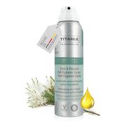 TITANIA® Spray pour les pieds 150 ml - Protection préventive contre le pied d'athlète, rafraîchit et soin, absorbe l'humidité - Vegan, formule sans microplastiques, avec huiles essentielles