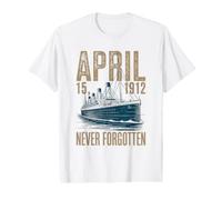 Titanic 15 Avril 1912 Never Forgotten Design T-Shirt Graphique avec Valeur
