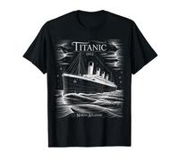Titanic 1912 Night Atlantic Réalisme Design T-Shirt Graphique avec Valeur