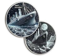 Titanic Commemorative Coins Titanic Cruise Artwork Never Sinking Cruise Ship Coins Titanic Voyage Coins Collector Coin Chip Badge Collectible Titanic Gifts for Men Women