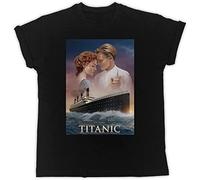 Titanic Movie Poster Men's T-Shirt Unisex Black Tee XXL