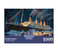 Titanic Night Rescue Illustration Carton De Haute Qualité Bords Lisses, Excellente Activité D’intérieur pour Le Jeu Seul Et Les Liens Familiaux 38x26cm/1000pcs