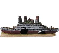 Titanic Wreck Schiff Decoration, Ornement insolite pour aquarium, idéal pour les paysages sous-marins,27*9,5*5,2 cm