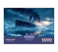 Titanique 1000 Pièces Puzzle pour Adultes - Carton Premium & Puzzle Très Difficile Vagues océaniques frigides - pour Couples 52x38cm/1000pcs Cadeau pour Puzzle-Lovers