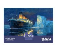 Titanique Puzzle 1000 Pièces - Papier Recyclé & Puzzle Entraînement Cérébral Iceberg Art Eaux océaniques frigides - Cadeau pour Puzzle-Lovers 38x26cm/1000pcs pour Teenagers