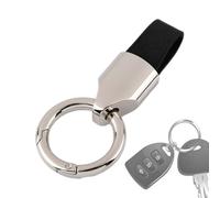 Titanium Alloy Car Keychain, Men's And Women's Pendant Key Chain With Leather, Lock Buckle Waist Ring Holder, Horseshoe Buckle Design, Lightweight 34g Zinc Alloy Faux Leather Ring, Compact Pocket-Si