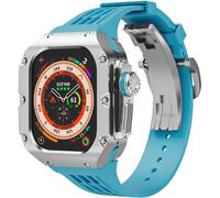 Titanium Alloy Watch Case + Watch Band Metgrade Kit , pour Ultra 2 49mm Band, RM Style Men's Metal Frame Replacement Band