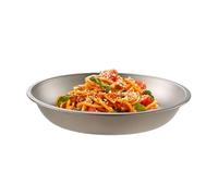 Titanium Camping Cookware Stackable - Ultra Lightweight Dinnerware Plate Bowls Dishes, Metal Food Storage Pan | Rustproof Nesting Eating Tray, Outdoor Hiking Backpacking Travel Kitchen, Gear