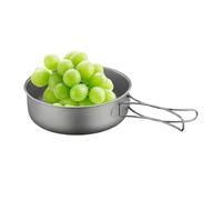 Titanium Camping Pan - Non Stick Backpacking Pot Portable, Outdoor Frying Pan for Cooktop Cooking Hiking Fishing Hunting Travel Rv Home Kitchen | Motorcycle Camping, Bush Craft Cooking, Canoe Trip