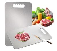 Titanium Chopping Board,Titanium Cutting Board for Kitchen,Scratch-Proof,Dishwasher Safe,Double Sided Metal Chopping Board for Meat,Vegetable,Fruit and Fish Prep (30 x 20 cm (11.8 x 7.8 in),1.5mm)