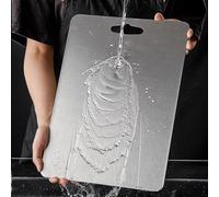 Titanium Cutting Board, 100% Pure Titanium Cutting Board, 304 Stainless Steel Food Grade Cutting Boards, Countertop Non Slip, Double Sided Titanium Cutting Mat for Meat Fruit&vegetable(12 x 9 in)