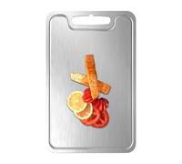 Titanium Cutting Board - 13 Inch Large Sided Chopping for Safe Meal Prep, Scratch Resistant with Easy Clean Function, Metal Kitchen Board for Home Camping Bbq Restaurant, Silver Gray, Gift Ready Box