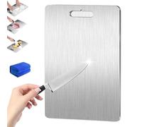 Titanium Cutting Board for kitchen, Double Sided Stainless Steel Cuttingboards, Durable and Will Not Crack, Dishwasher Safe, For Cutting Meat Vegetable Fruit (25 * 36CM)