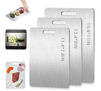 Titanium Cutting Board,Pure Titaniumm Cutting Boards,Double-Sided Stainless Steel Boards for Meat,Vegetables (M)