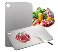 Titanium Cutting Board, Titanium Chopping Board, Scratch-Resistant Metal Cutting Board for Kitchen, Dishwasher Safe, Double Sided, Non-Slip, for Meat and Vegetable Prep (29 x 20 x 0.12 cm)
