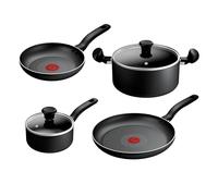 Titanium Essential B941S444 Lot de 4 casseroles 16 cm avec couvercle, faitout 24 cm avec couvercle, poêles 20/28 cm, revêtement anti-adhésif haute performance, sans induction, 4 pièces