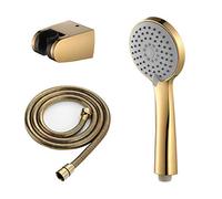 Titanium Gold Handheld Shower Head Set High Pressure Handheld Showerhead Set with 3 Mode, ABS Universal Handheld Shower Sprayer with ABS Holder and 1.5M Stainless Steel Shower Hose