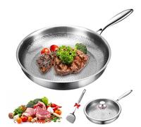 Titanium Hammered Pan Pro, 2025 Ultra-Durable Pure Titanium Nutri Pan with Lid, Multifunctional Pots and Pans Set (28cm/11in)