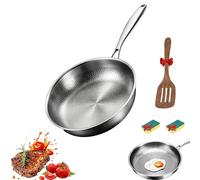 Titanium Hammered Pan pro,Poele qui ne se rayé pas et noircitpas,Poêle antiadhésive non toxique, Poêle Nutri pour Induction et Tout Type de Feux (Couvercle non inclus, M-28CM)