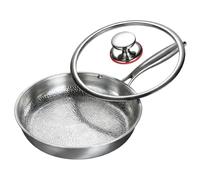 Titanium Hammered Pro Pan with Lid, 2026 New Non Stick Titanium Frying Pan, Suitable for Gas Stoves and Induction Cooktops (28 CM)