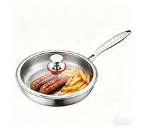 Titanium martelé poêle antiadhésive poêle avec couvercle, poêle en titane | Ultra-durable anti-adhésif Titaniumss Nutri poêles frites,Multifonctionnel sans revêtement Nutri poêles,30CM-avec couvercle