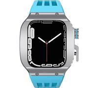 Titanium Metal Watch Band Mod Kit , pour 8/7/6/5 / 4 / SE 45 mm 44 mm Mise à niveau de la montre , STRAPE SPORT REFFORM + BOUCLE SURCLE PROTECTION FULLE COVEL COUVERTURE COPEL