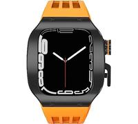 Titanium Metal Watch Band Mod Kit ， pour 8/7/6/5 / 4 / SE 45 mm 44 mm Mise à niveau de la montre ， STRAPE SPORT REFFORM + BOUCLE SURCLE PROTECTION FULLE COVEL COUVERTURE COPEL