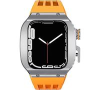 Titanium Metal Watch Band Mod Kit , pour 8/7/6/5 / 4 / SE 45 mm 44 mm Mise à niveau de la montre , STRAPE SPORT REFFORM + BOUCLE SURCLE PROTECTION FULLE COVEL COUVERTURE COPEL