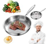 Titanium Pan Pro Avec Couvercle, Poêle à Frire Pour La Cuisson Antiadhésive, Poêle à Frire En Titane Non Revêtu, Résistante Aux Rayures, Pour Toutes Les Tables De Cuisson Without-Lid 12.598in