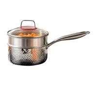 Titanium Pan with Lid Uncoated - Hammered Nonstick Rustproof Titanium Pot