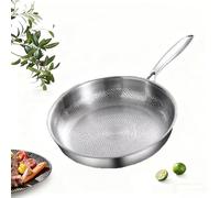 Titanium Pro Poêle à frire sans revêtement 100 % titane, antiadhésive et résistante aux rayures, assure une répartition rapide et uniforme de la chaleur pour la cuisine quotidienne à la maison et dans