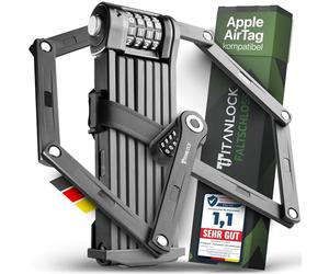 TITANLOCK Antivol pliable pour vélo - 120 cm - Antivol antivol - Broche individuelle - Montage rapide et facile - En acier inoxydable - Niveau de sécurité 10/10 (120 cm)