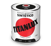 Titanlux Émail synthétique noir mat 750ml - Peinture pour métal - Intérieur/Extérieur