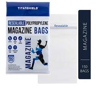 TitanShield Lot de 150 sacs refermables pour magazines 21,4 x 29,9 cm avec rabat de 3,8 cm
