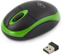 Titanum Souris d'ordinateur sans Fil avec récepteur USB (Petite et maniable, 3 Boutons, molette de défilement, 1000 dpi, Verte)