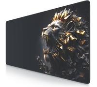 Titanwolf Gaming Tapis de souris XXL Speed Tapis de souris 900 x 400 x 3 mm, repose-bureau, lavable, dos antidérapant, vitesse & précision, Gold Lion