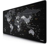 TITANWOLF - Layout Allemand - Tapis de Souris Titanwolf XXL Gaming 900x400x3 mm - sous-Main de Bureau Grand Format - Tapis de Souris XXL Gaming et Bureau - Carte du Monde Noire