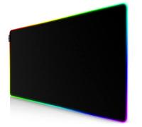 TITANWOLF RGB Tapis de Souris Gaming XXL 120 x 60 cm, LED Lumineuse Tapis de Souris Multicolore 11 Modes, Mouse pad1200 x 600mm, Surface antidérapante pour Les Gamers sur PC et Mac, Noir