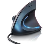 TITANWOLF - Souris optique ergonomique verticale, Prévention contre le bras de souris/tennis-arm (syndrome RSI), 1000/1600 DPI, compatible avec Windows et Mac