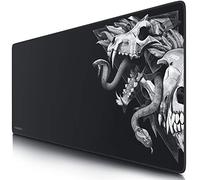 TITANWOLF - Tapis de Souris Gaming Wolf Skull 900x400mm - sous-Main Bureau Gamer Extra Large XXL en Tissu, Base antidérapante - Précision, Vitesse et Confort - pour Tous Types de Souris et Claviers
