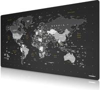 Titanwolf - Tapis de souris XXXL surdimensionné 1600 x 800 mm - XXXL grand format - Sous-mains - dos caoutchouté - antidérapant et lavable - Gaming - Précision et vitesse - Carte du monde en anglais