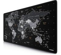 Titanwolf XXL Gaming Mouse Mat with German Titanwolf Design 900 x 400 x 3 mm Desk Mat Large XXL Mouse Mat for Gaming and Office-Black World Map Design