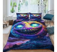 TiTCiveR Créature colorée Housse De Couette 3 Pièces Bizarre Starry Creature Imprimé De Couvre-Lit Microfibre pour Chambre À Coucher Doux Et Confortable avec 2 Taie d'oreiller King（220x240cm）