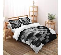 TiTCiveR Cubes Visage Housse De Couette 3 Pièces Collage Human 3D Motif Imprimé Ensemble Literie Microfibre pour Adulte Et Enfant avec Taies d'oreiller Super King（260x220cm）