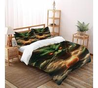 TiTCiveR Dragon Dragon Ball Imprimé Parure De Lit Microfibre De 3 Pièces Animal Theme Wildlife Housses De Couettes Et 2 Taie d'oreiller Double（200x200cm）