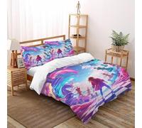 TiTCiveR Fille échiquier Housse De Couette 3 Pièces 3D Motif Game Land Human Ensemble De Literie Microfibre pour Adulte Et Enfant avec Taies d'oreiller Double（200x200cm）