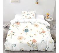 TiTCiveR Fleurs arrière-Plan Housse De Couette 2 Pièces Fresh Pastoral Plants Parure De Lit Microfibre pour Adulte Et Enfant avec 1 Taie d'oreiller Single（135x200cm）